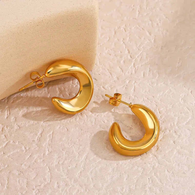 Stainless Steel 18K Gold Plated Ear Hoop