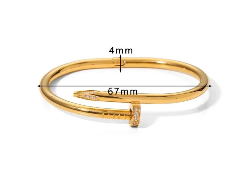 18K Gold Plated Nail Bracelet