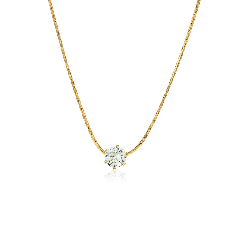 Dainty Diamond Necklace - 18K Gold Plated