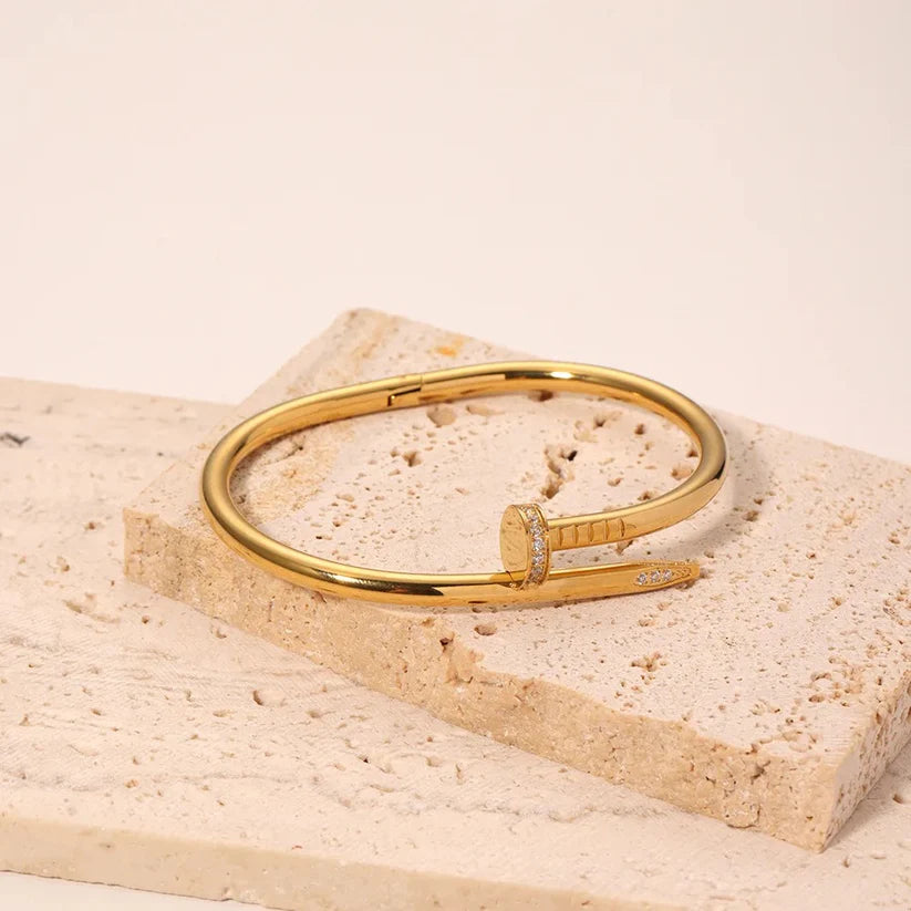 18K Gold Plated Nail Bracelet