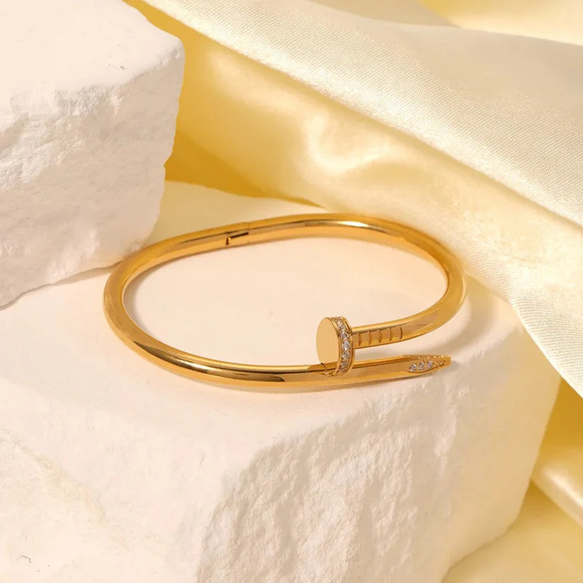 18K Gold Plated Nail Bracelet