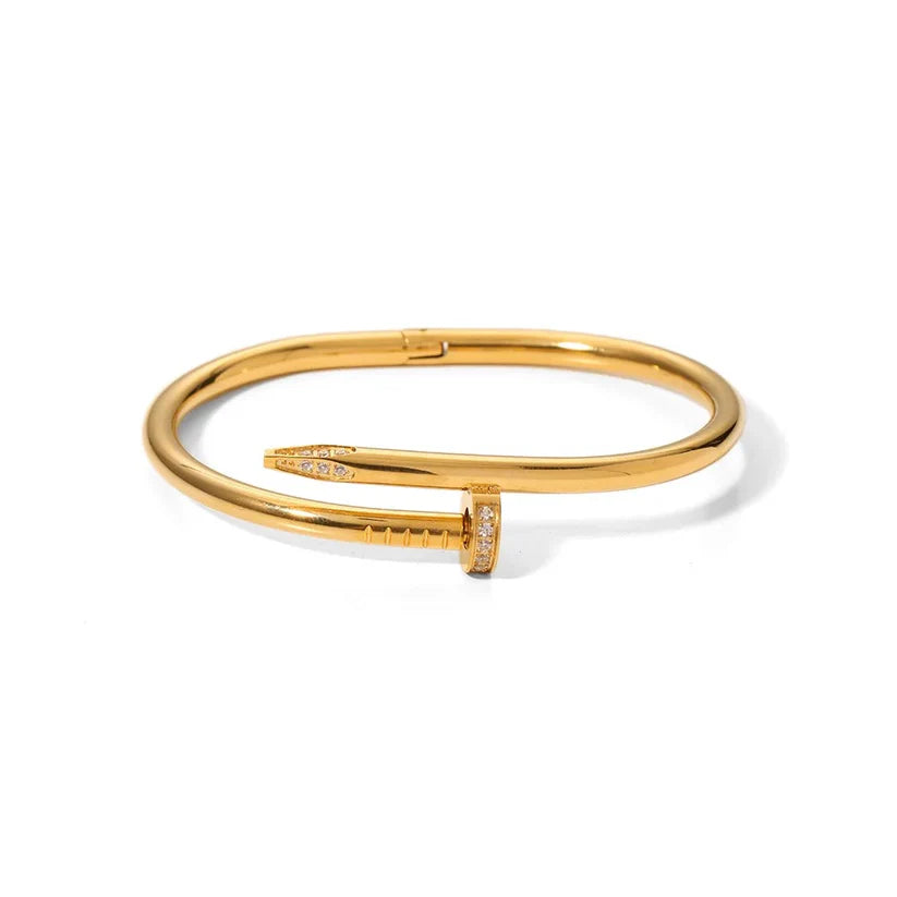 18K Gold Plated Nail Bracelet