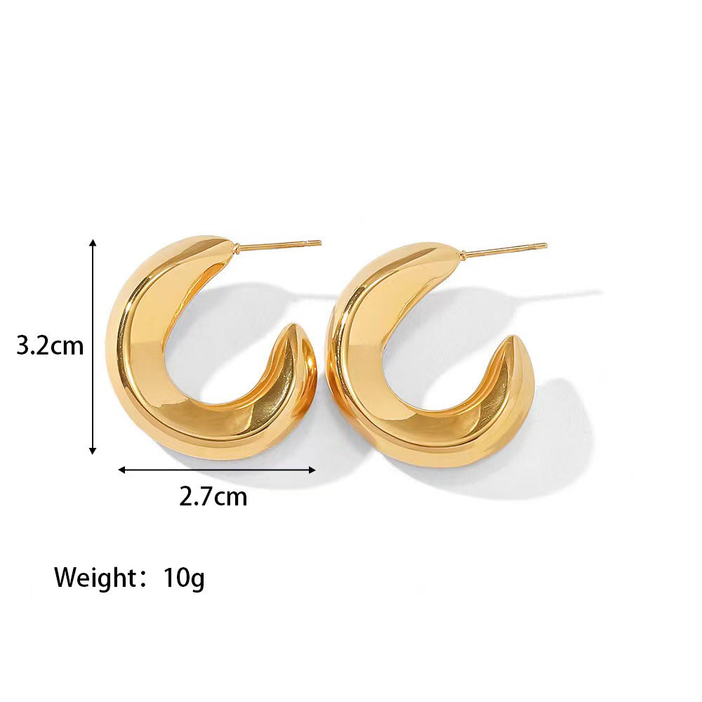 Stainless Steel 18K Gold Plated Ear Hoop