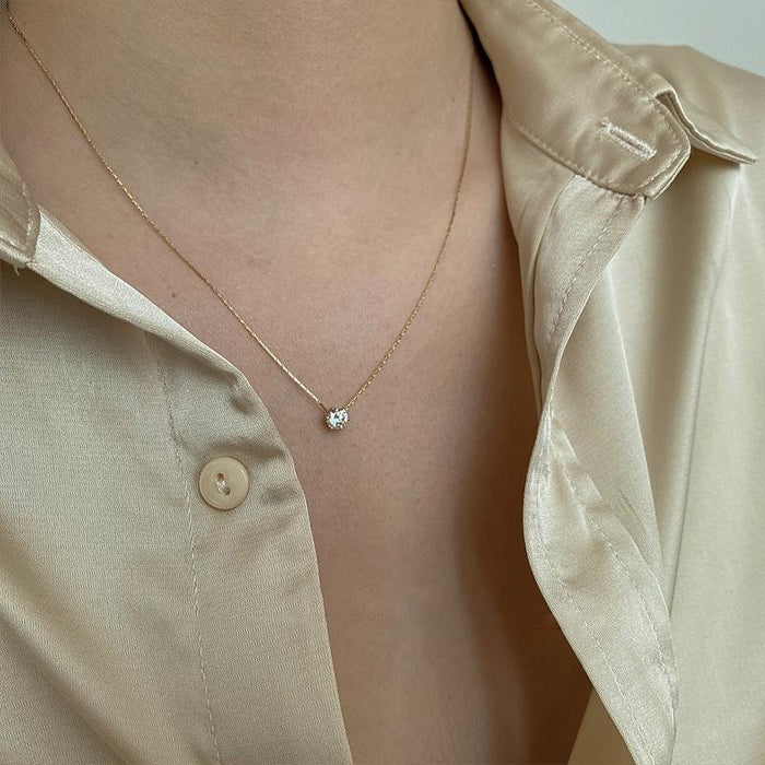 Dainty Diamond Necklace - 18K Gold Plated - Accessberry