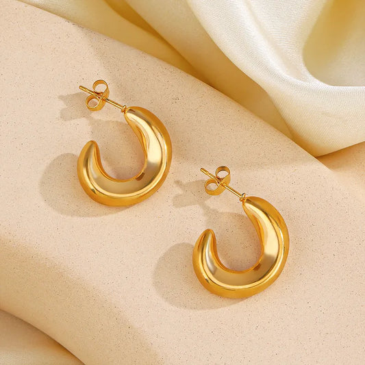 Stainless Steel 18K Gold Plated Ear Hoop