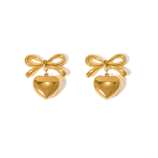 Bow Heart Earring