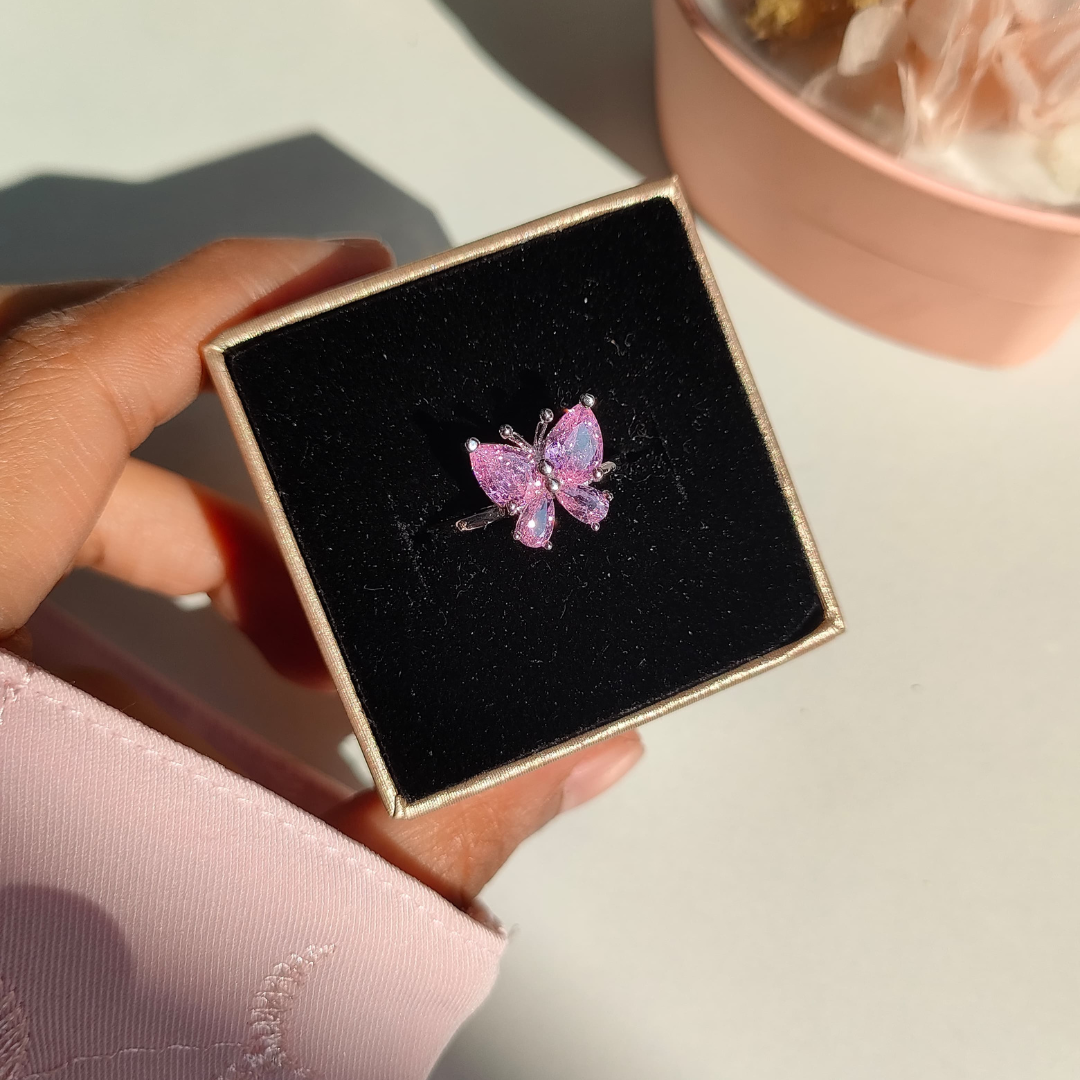 Pink Butterfly Ring