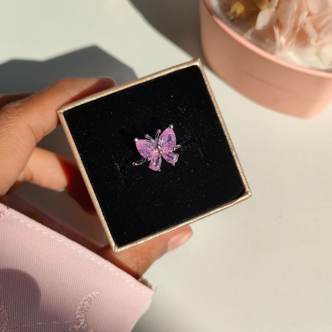 Pink Butterfly Ring