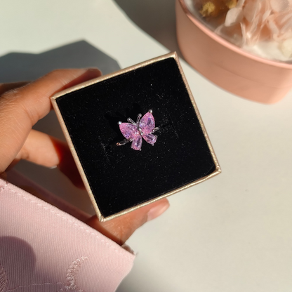 Pink Butterfly Ring