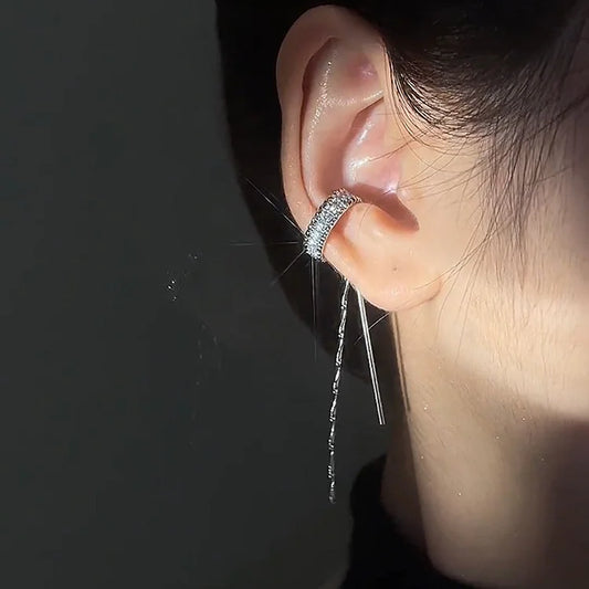 C Shape Tassel Ear Cuff Single Ear