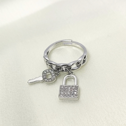 Lock & Key Chain Ring