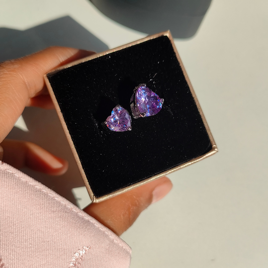 Purple Two Heart Rings