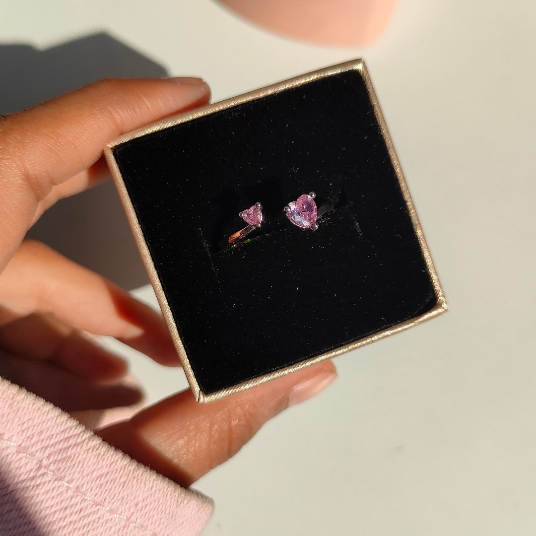 Minimalist Two Heart Ring