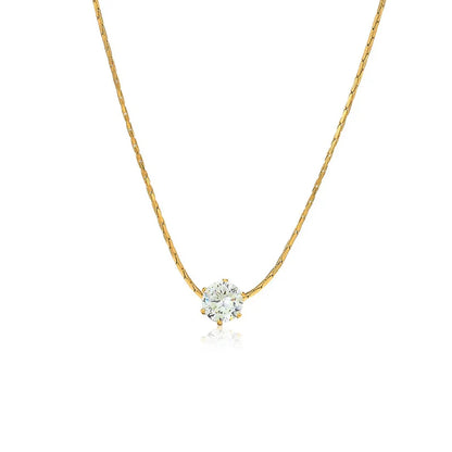 Dainty Diamond Necklace - 18K Gold Plated