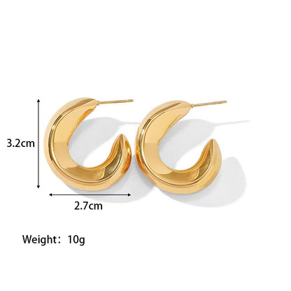 Stainless Steel 18K Gold Plated Ear Hoop