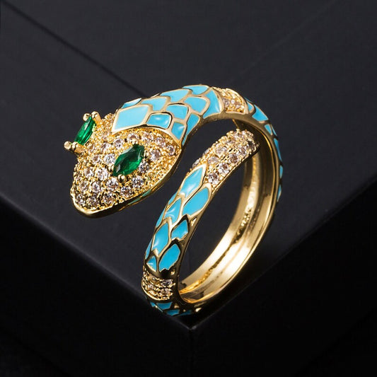 High Zircon Green Eye Ring