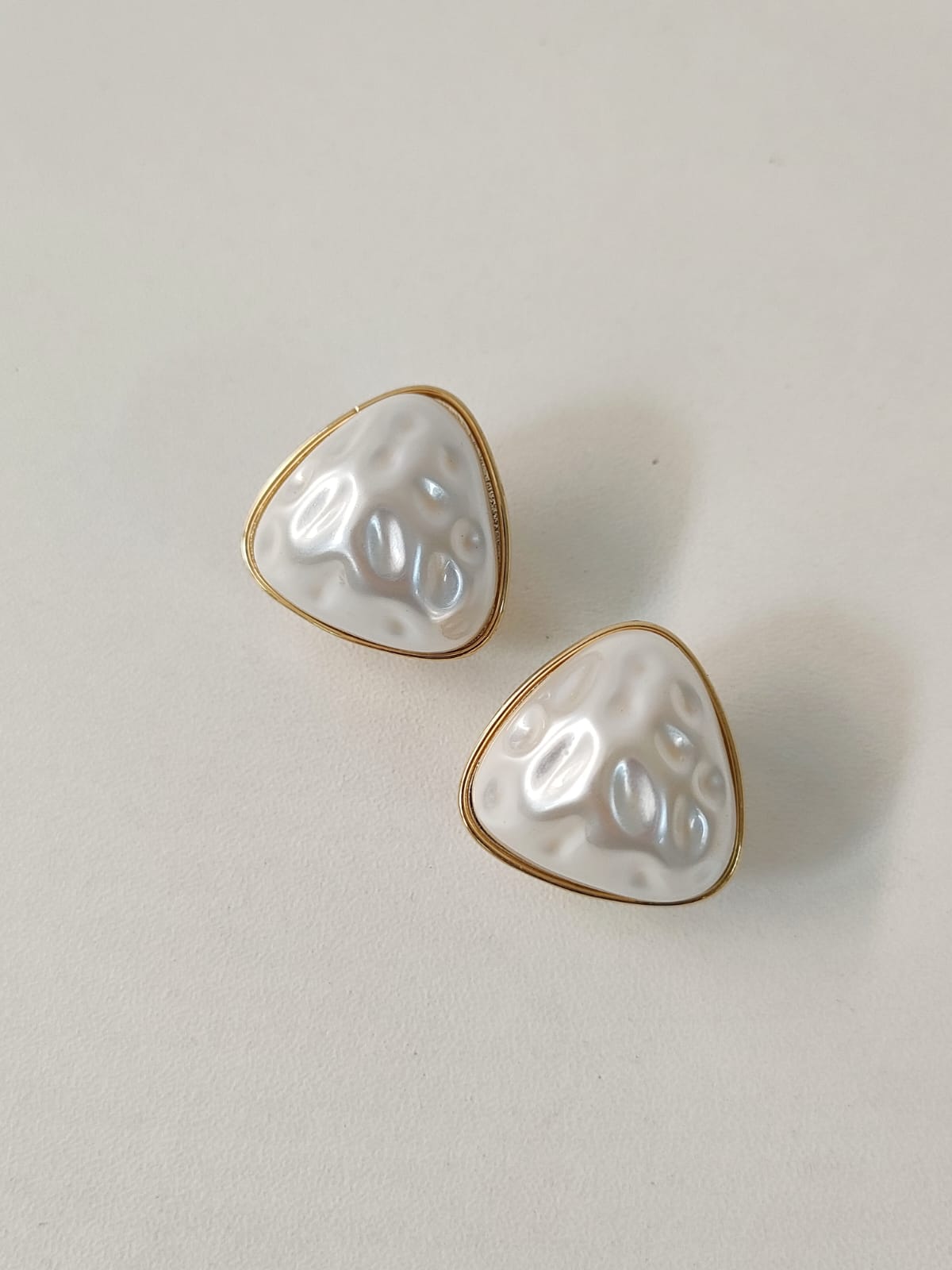 Resin Pearl Zircon Ear Studs