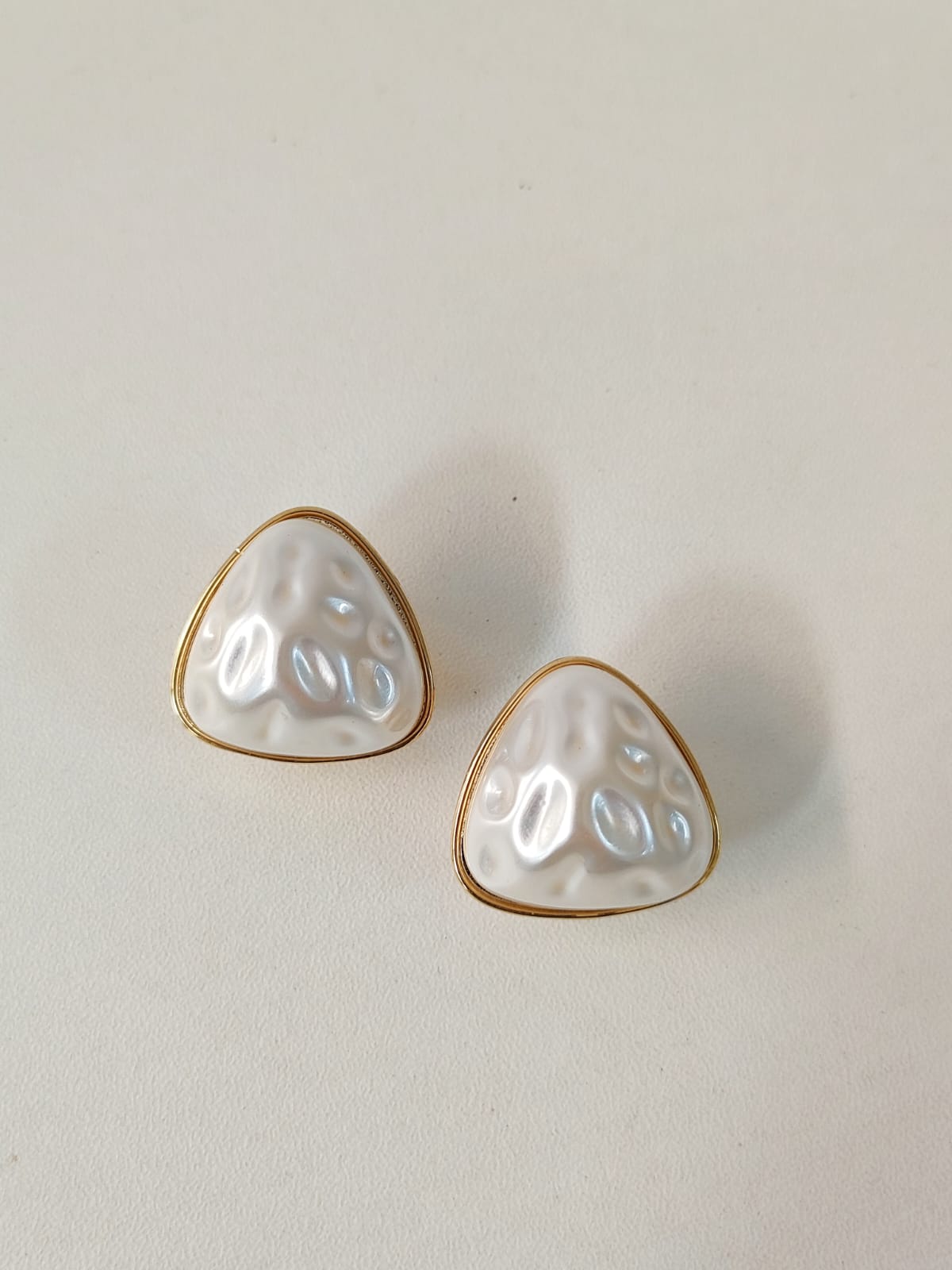 Resin Pearl Zircon Ear Studs