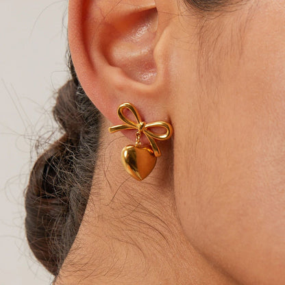 Bow Heart Earring