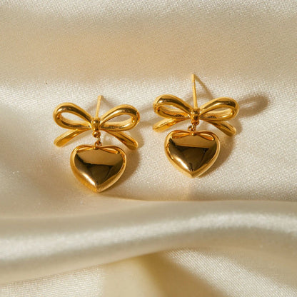 Bow Heart Earring