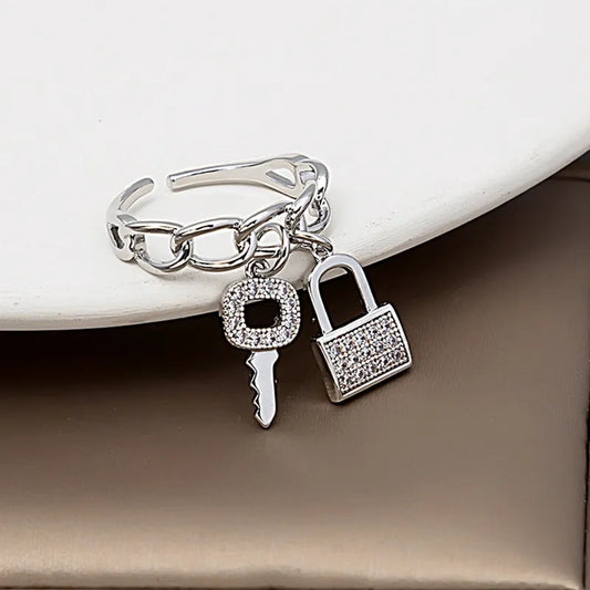 Lock & Key Chain Ring